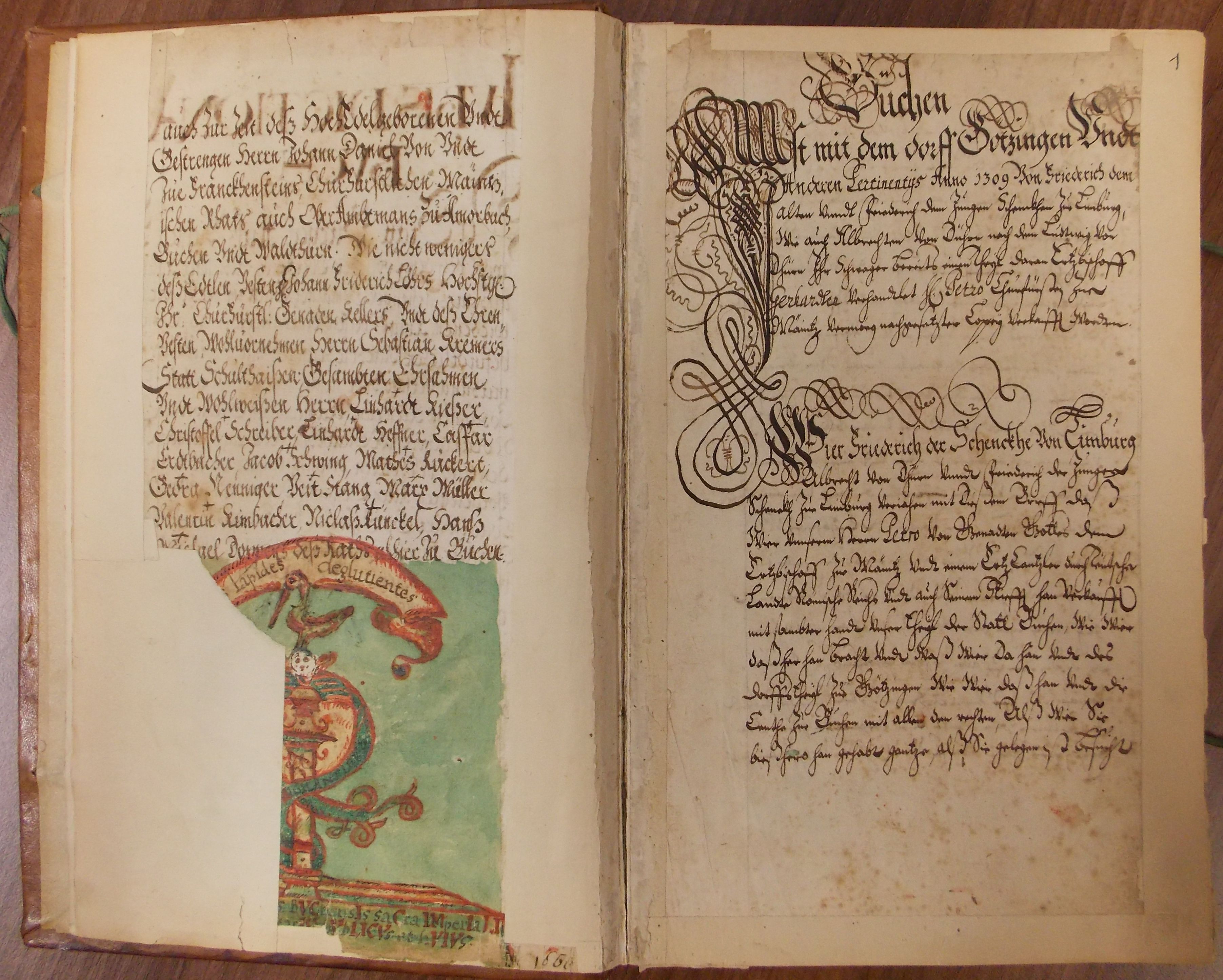 Jurisdictionalbuch aus dem 17. Jahrhundert des Stadtarchivs Buchen