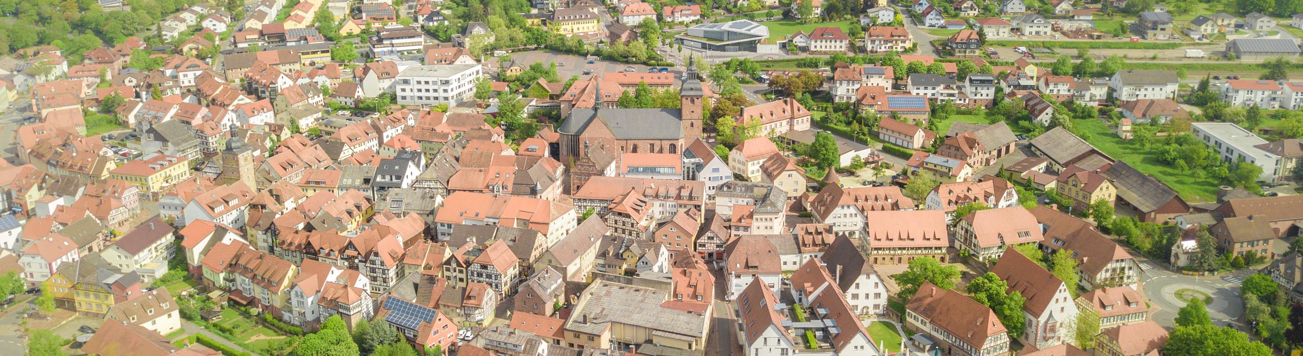 Luftaunahme der Kernstadt Buchen (Odenwald)