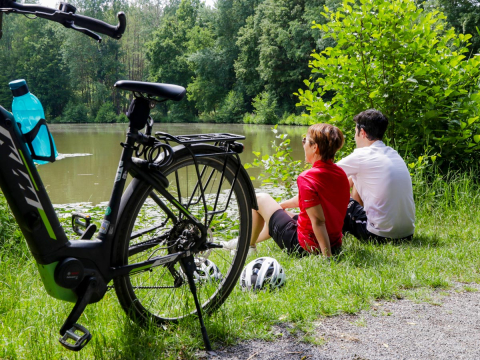 Radtourpause am Hollersee