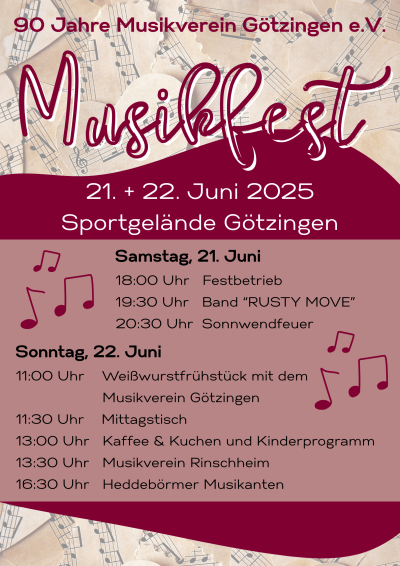 Musikfest - 90 Jahre Musikverein Götzingen