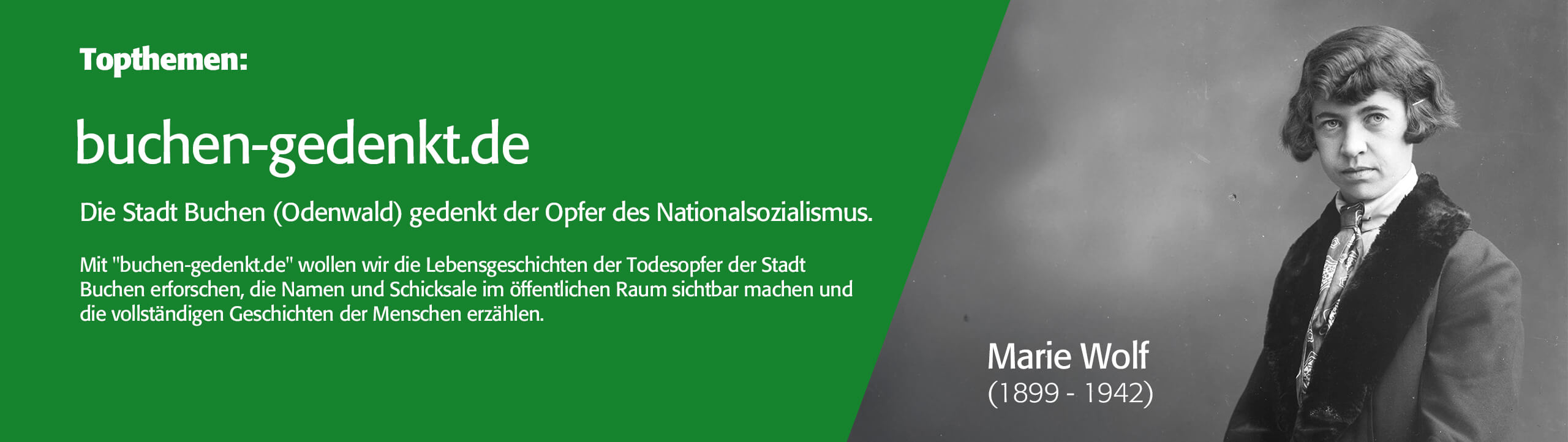 Topthemen: Buchen gedenkt den Opfern des Nationalsozialismus auf www.buchen-gedenkt.de