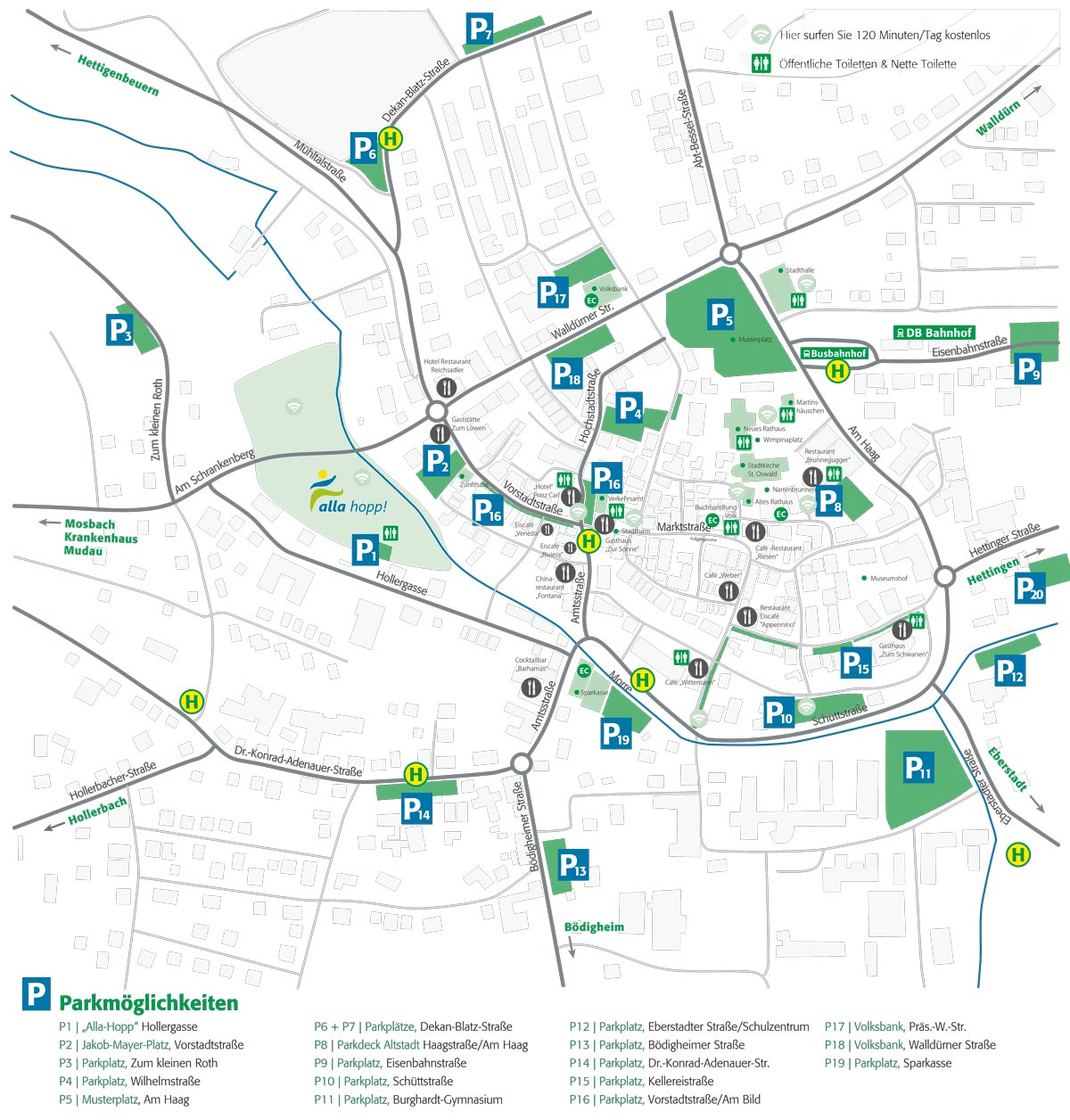Karte Parkplätze Buchen