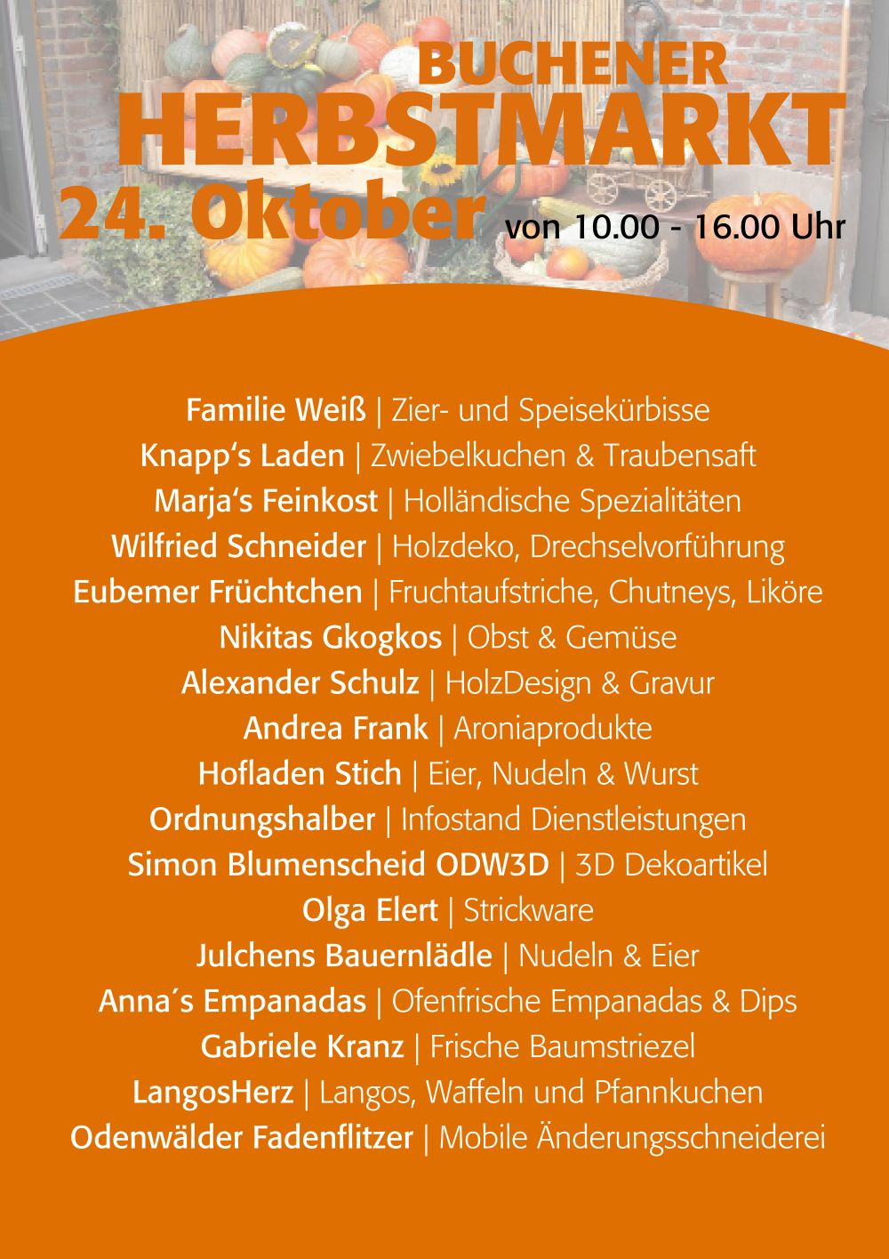 Teilnehmer Herbstmarkt 2026