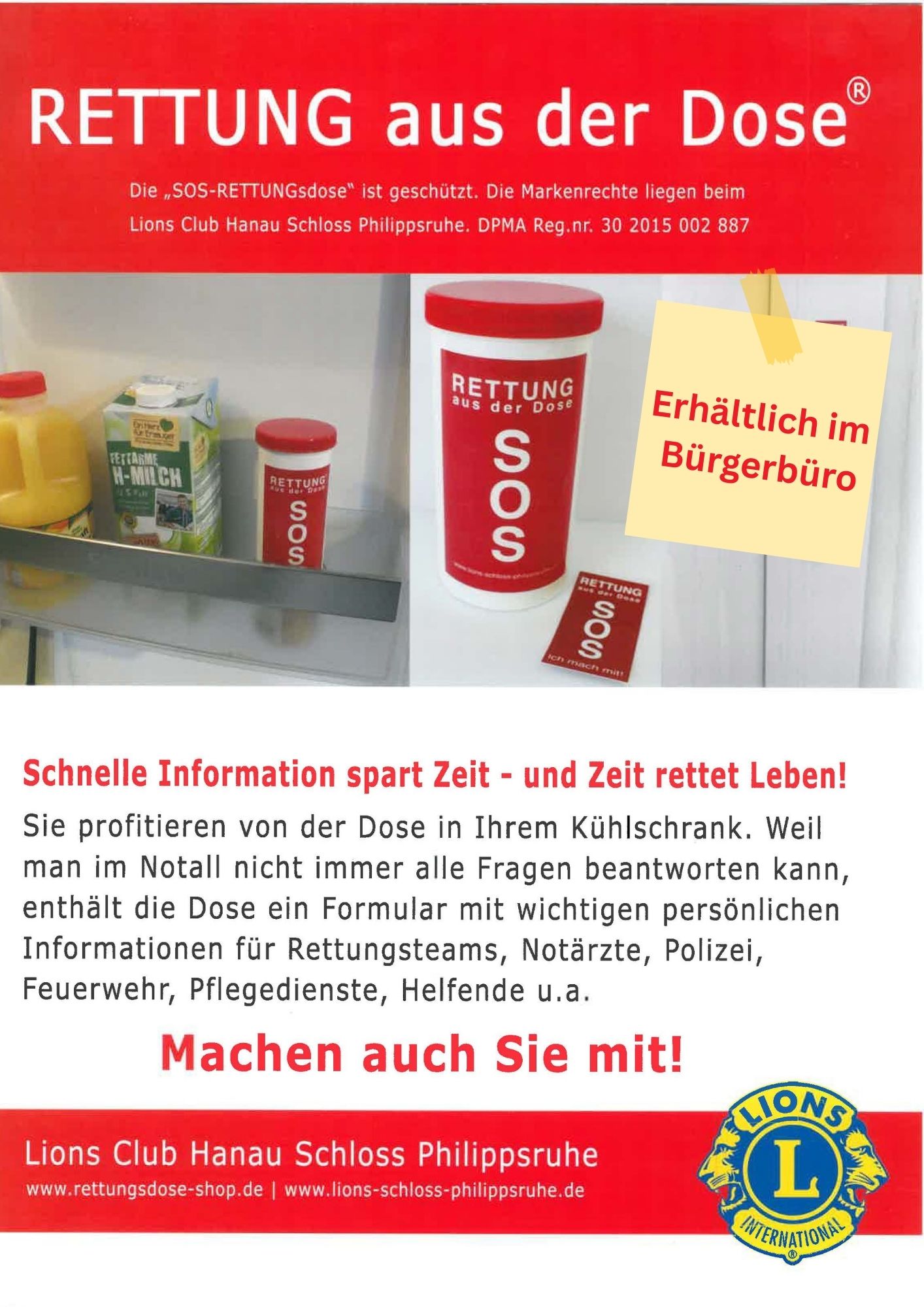 Plakat Rettung aus der Dose