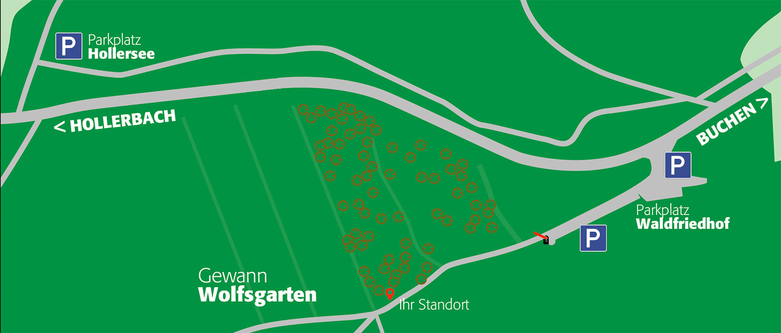 Lageplan des Waldfriedhof Buchen