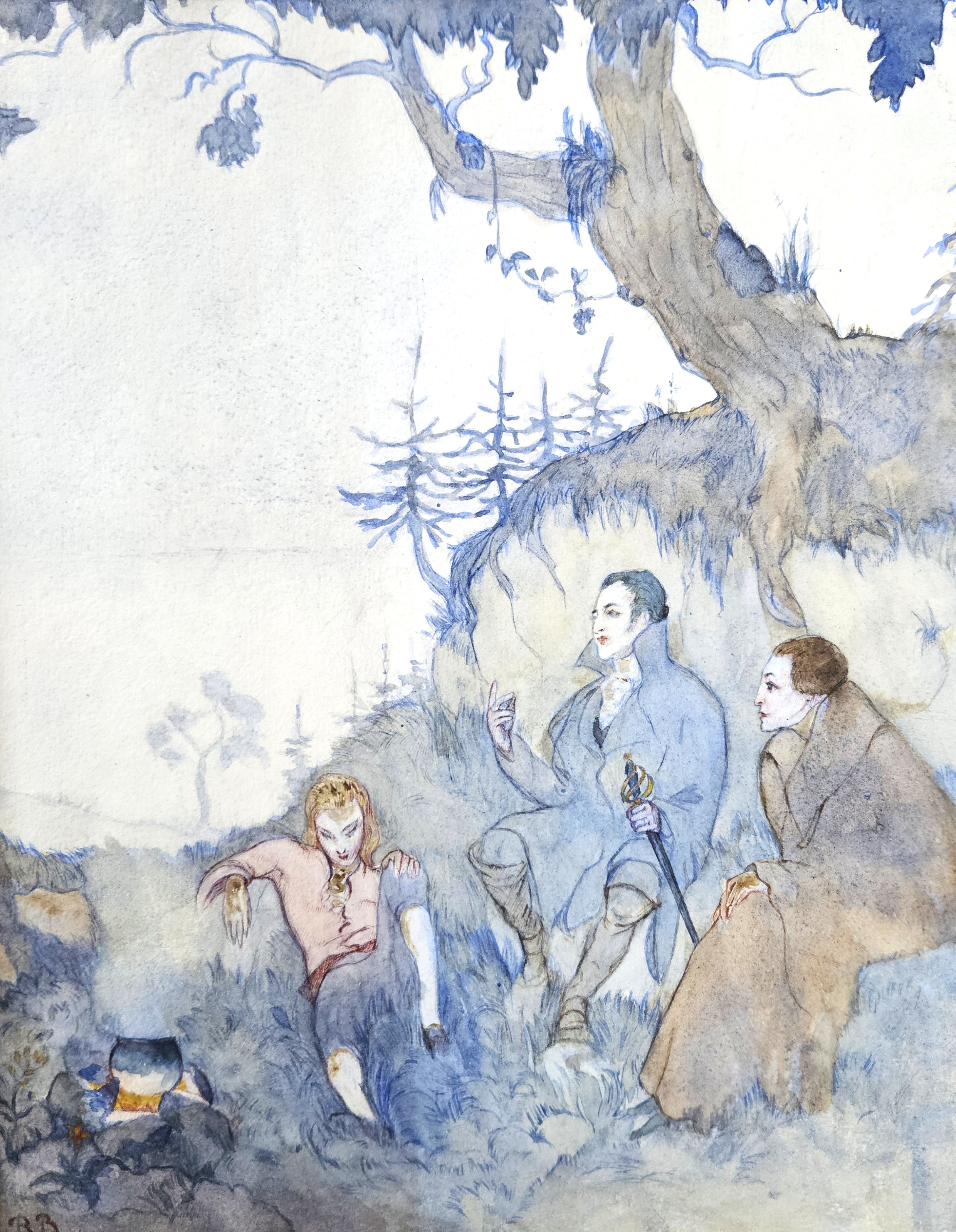 Burckhardt - Gespr&auml;chsrunde am Waldrand (Foto: Stadtarchiv Buchen)