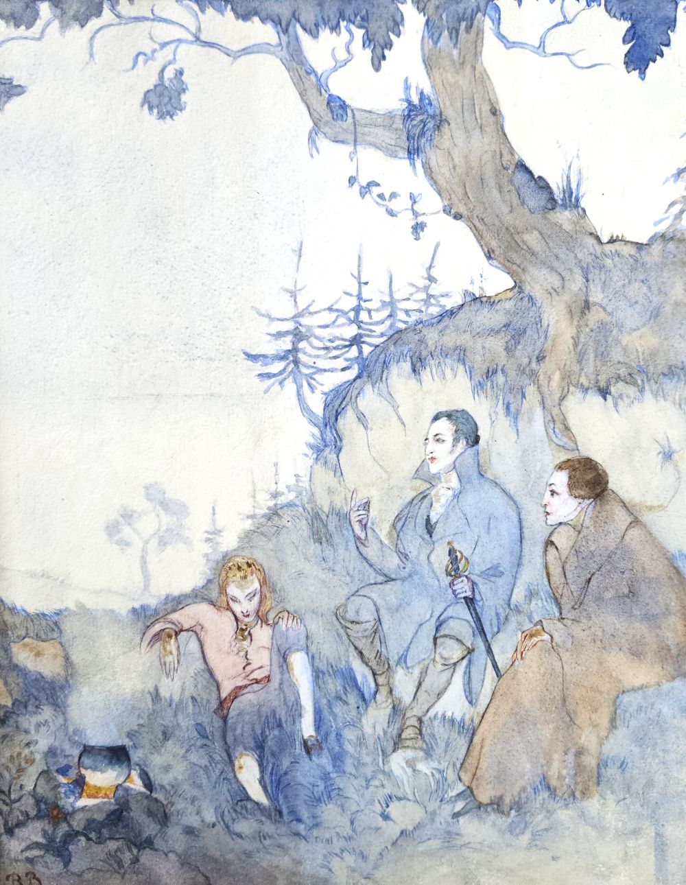 Burckhardt - Gesprächsrunde am Waldrand (Foto: Stadtarchiv Buchen)