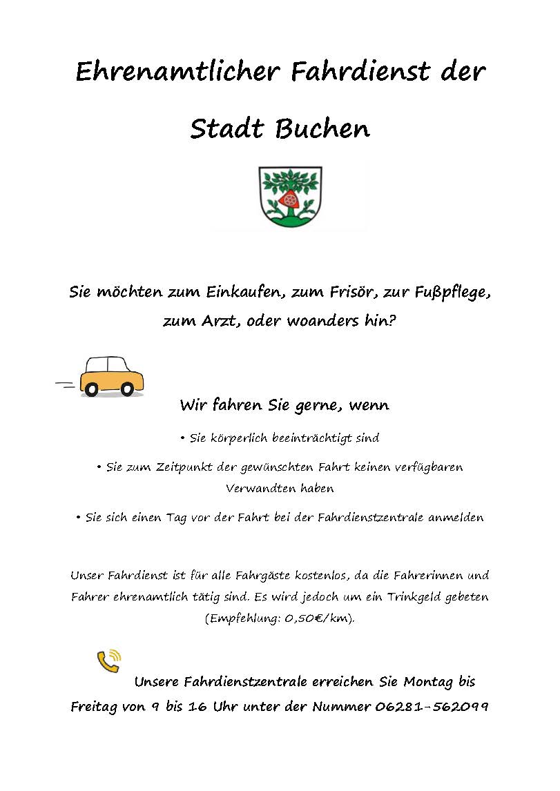 Plakat Ehrenamtlicher Fahrdienst