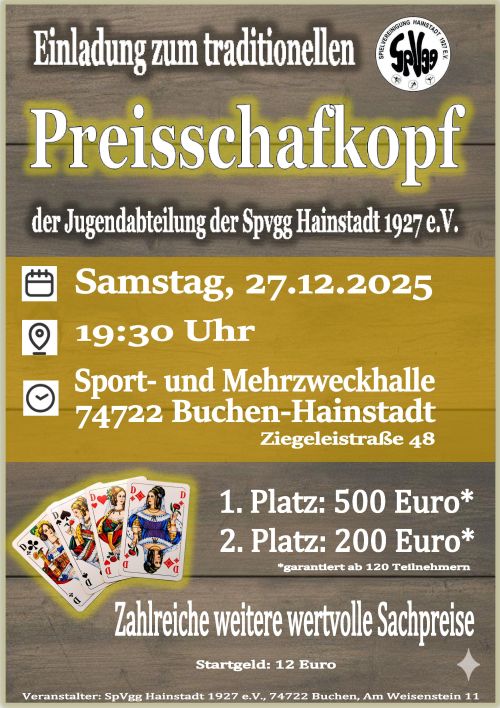 Preisschafkopf der SpVgg Hainstadt