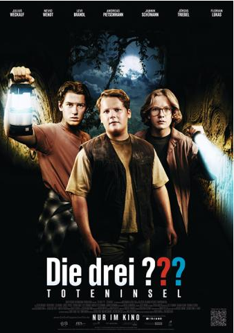 Werbeplakat - die drei Fragezeichen Toteninsel