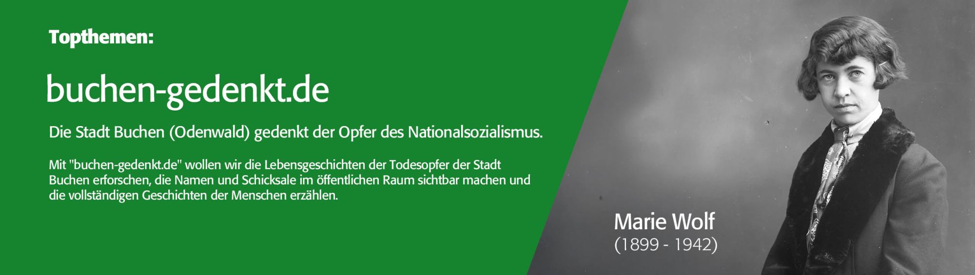 Topthemen: Buchen gedenkt den Opfern des Nationalsozialismus auf www.buchen-gedenkt.de