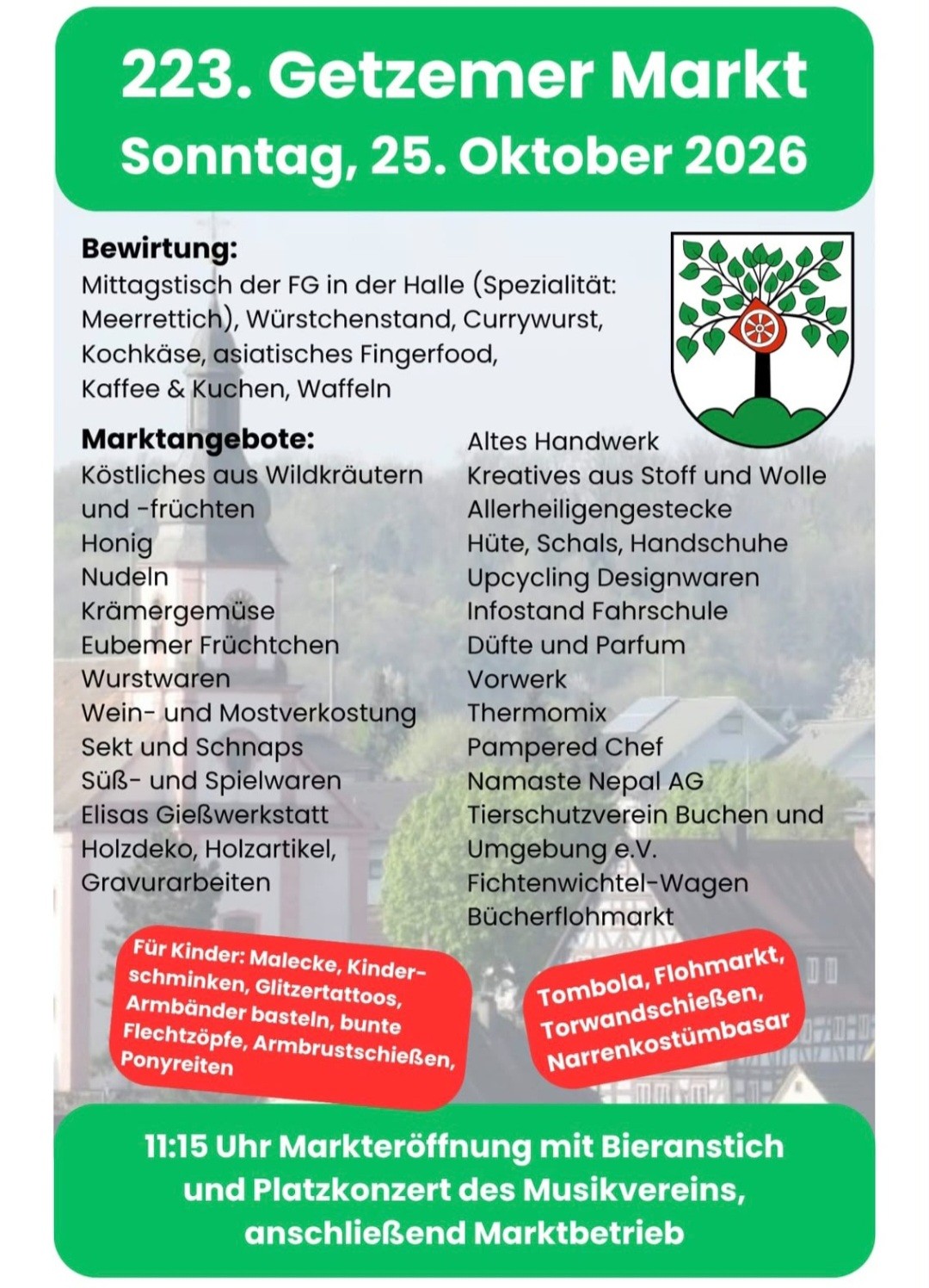 Plakat Getzemer Markt mit Schaustellern