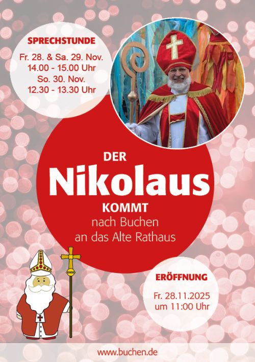 Buchener Weihnachtsmarkt - Sprechstunde beim Nikolaus