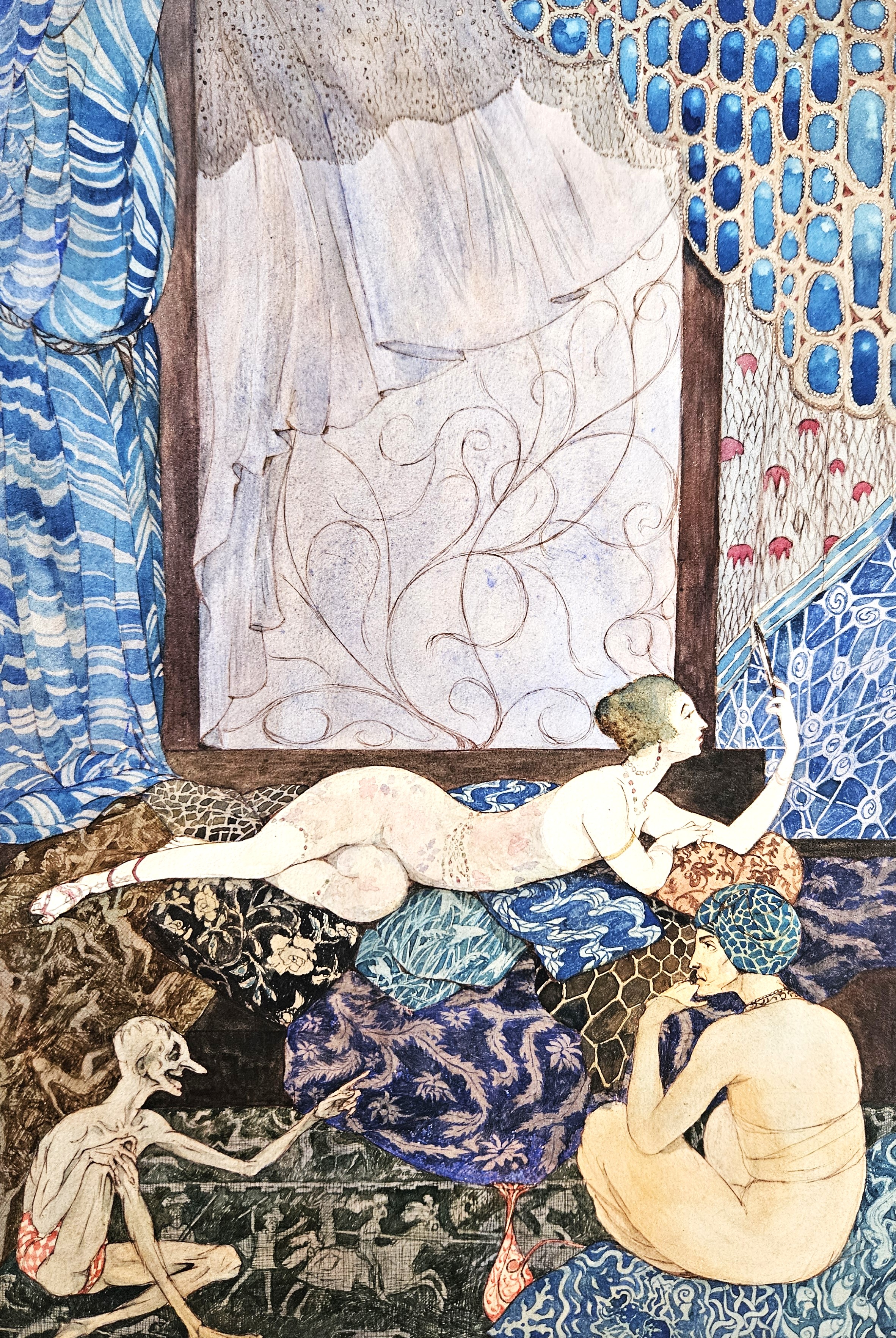 Burckhardt - Dame und mystische Gestalten auf dem Diwan (Foto: Stadtarchiv Buchen)