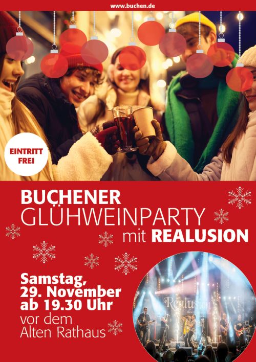 Buchener Weihnachtsmarkt - Glühweinparty mit Realusion