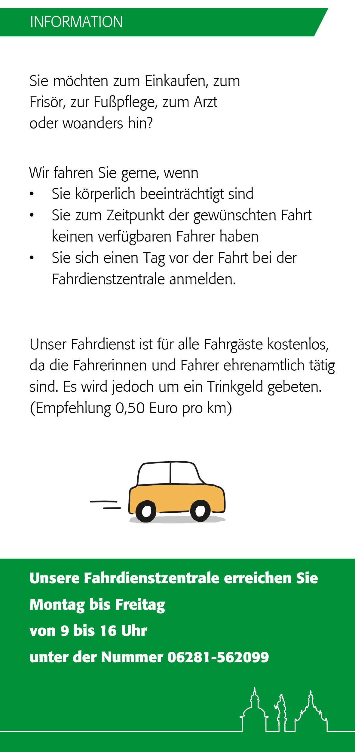 Flyer ehrenamtlicher Fahrdienst