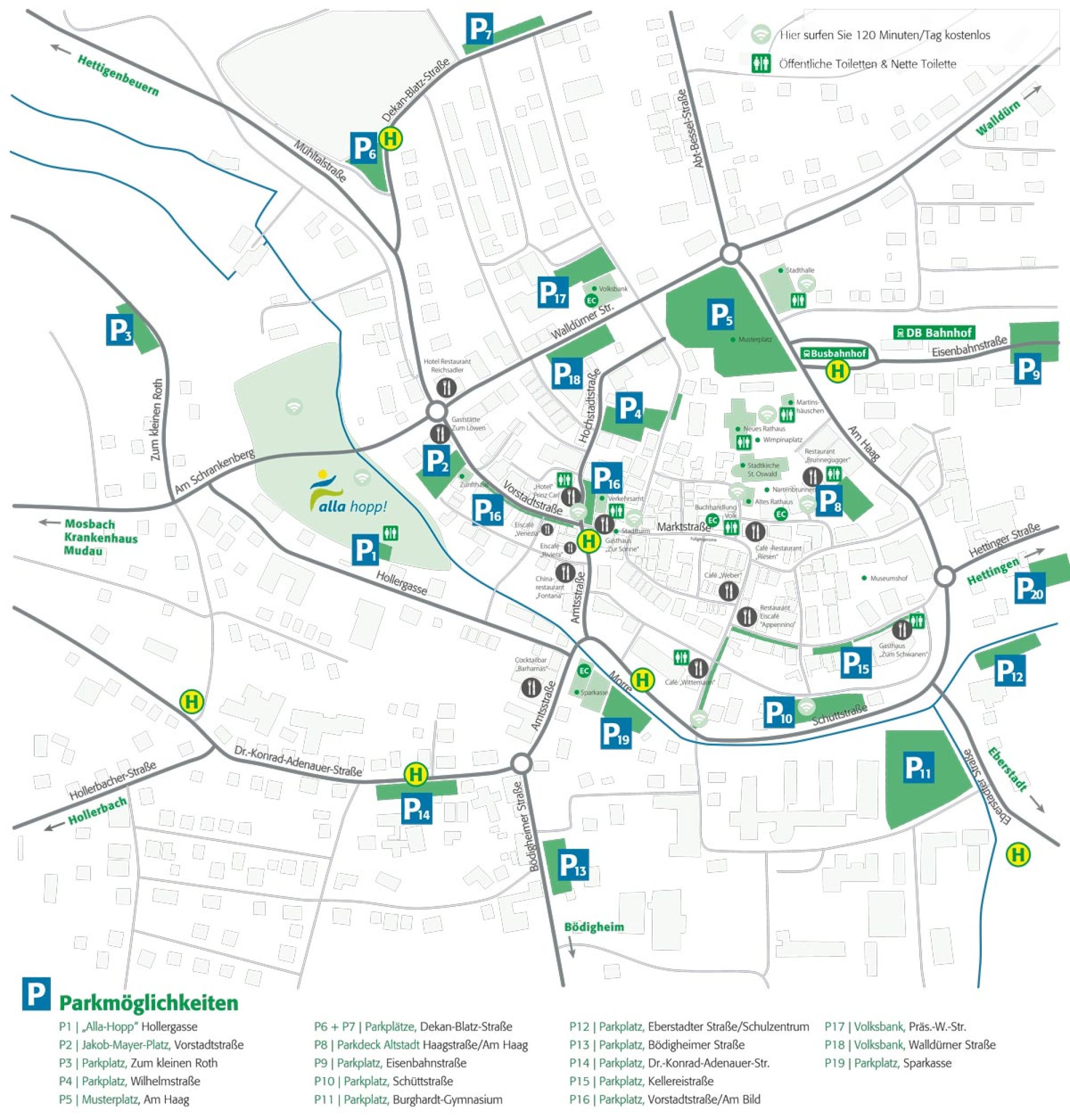 Karte Parkplätze Buchen